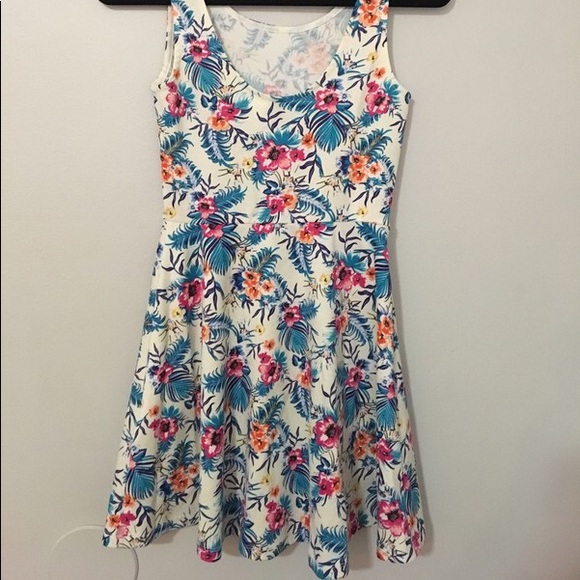 h&m floral skater dress